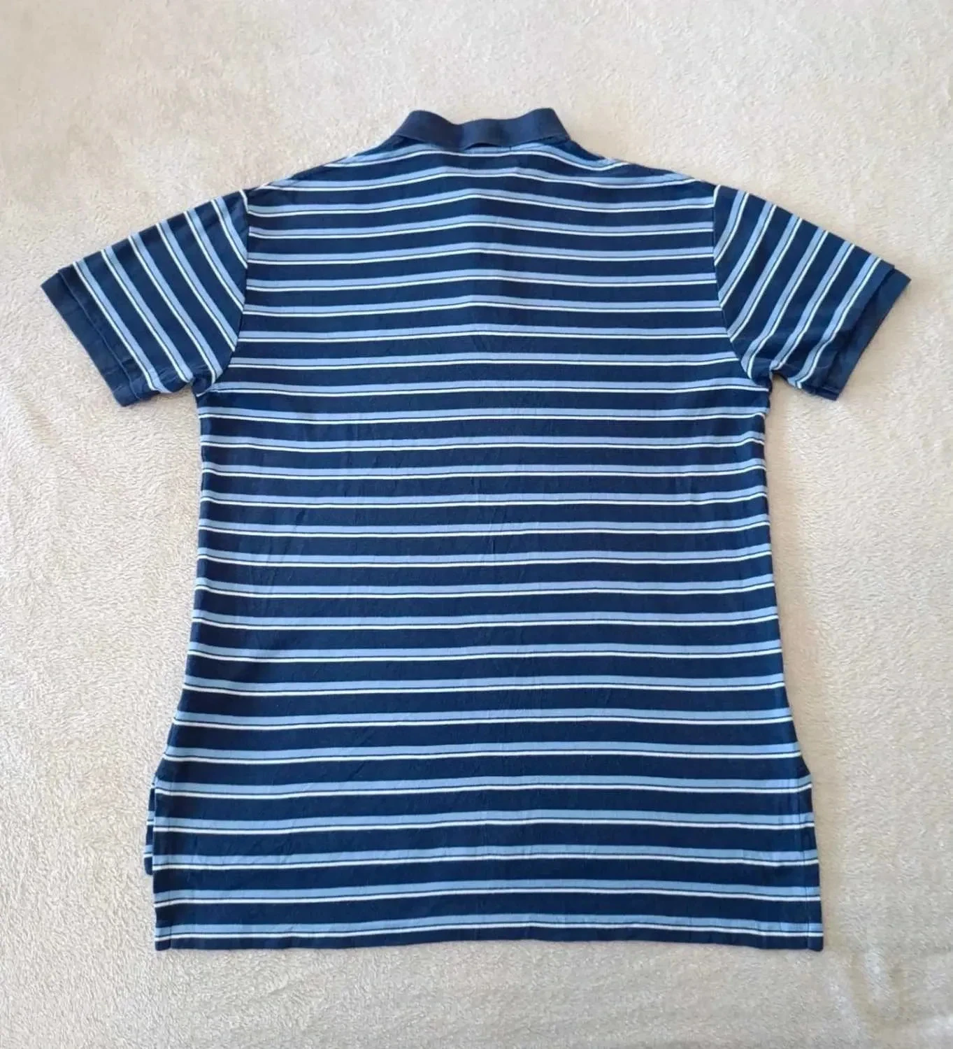 Polo Ralph Lauren marine met blauwe en witte strepen, groen geborduurd logo, maat M – photo 3